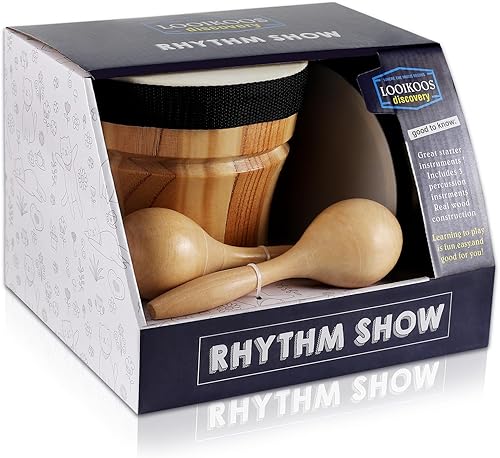 Miniatura 10 de LOOIKOOS Instrumentos musicales para niños pequeños instrumentos de percusión de madera natural juguete para niños preescolares juego de juguetes El