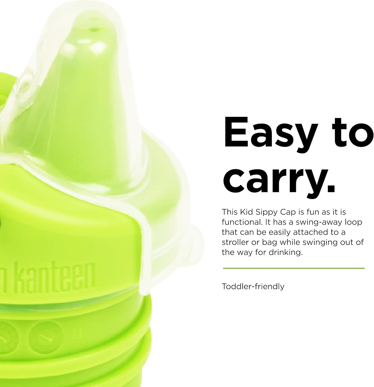 Klean Kanteen Classic Kid Sippy Cap - Lid Replacement for Kid Water Bottle - Easy Clean - Great for Outdoor Activities - BPA Free - Green (Pack of 2)