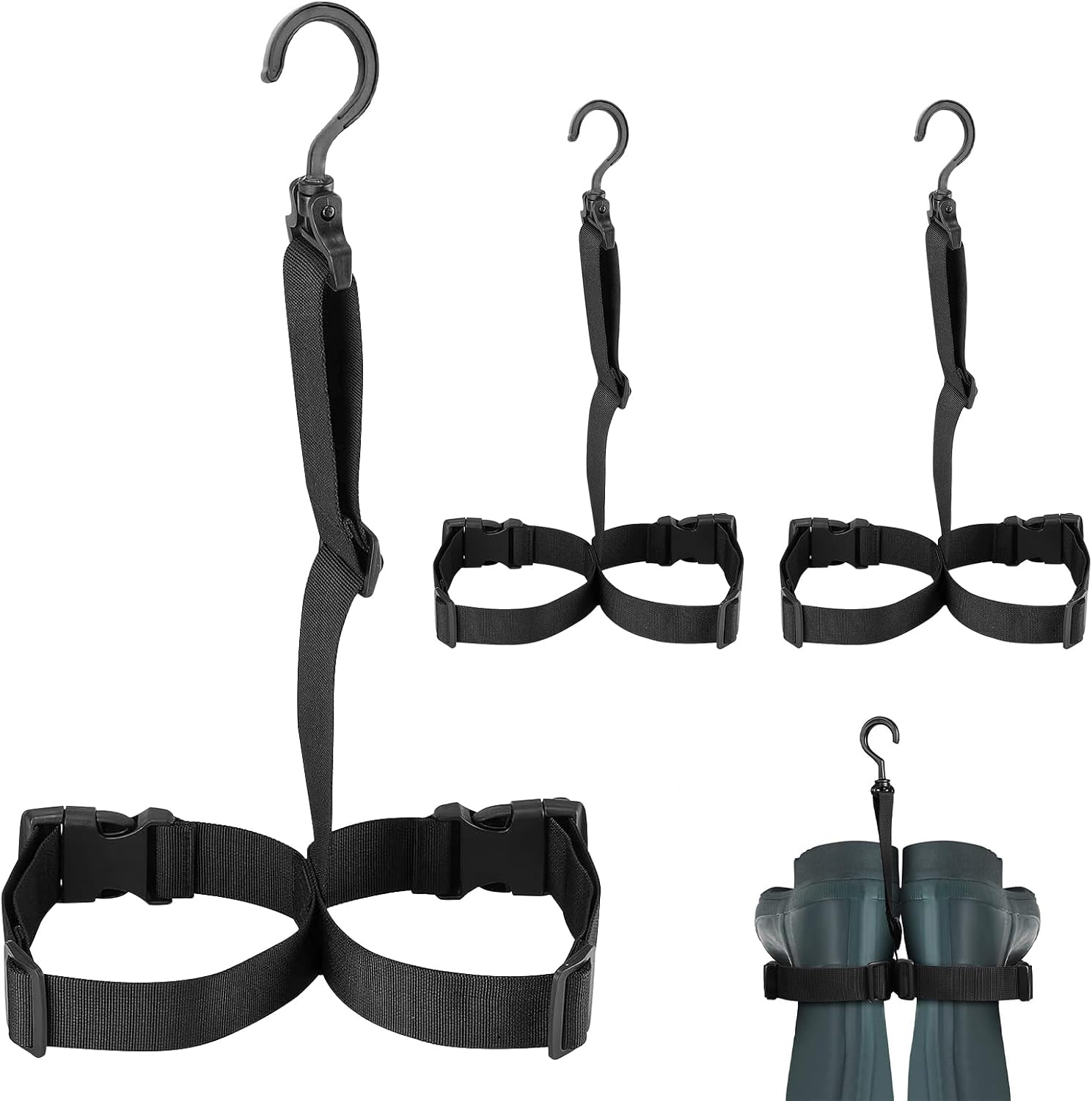 3 Pcs Fishing Wader Boot Hanger, Adjustable Strap Wader Hangers Boot Hanger Boot Hooks Boot Straps, Boot Drying Rack for Hanging Belts, Drying Boots, Fishing Boots