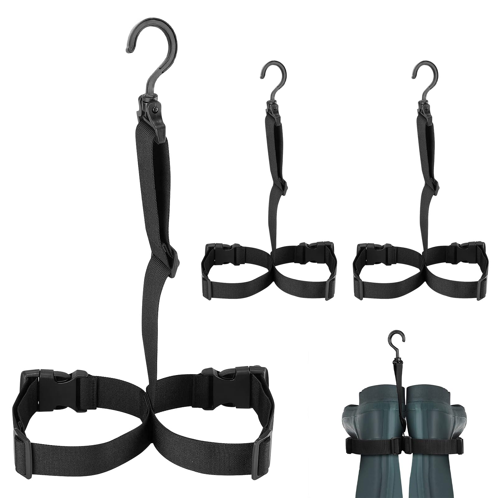 3 Pcs Fishing Wader Boot Hanger, Adjustable Strap Wader Hangers Boot Hanger Boot Hooks Boot Straps, Boot Drying Rack for Hanging Belts, Drying Boots, Fishing Boots (3)