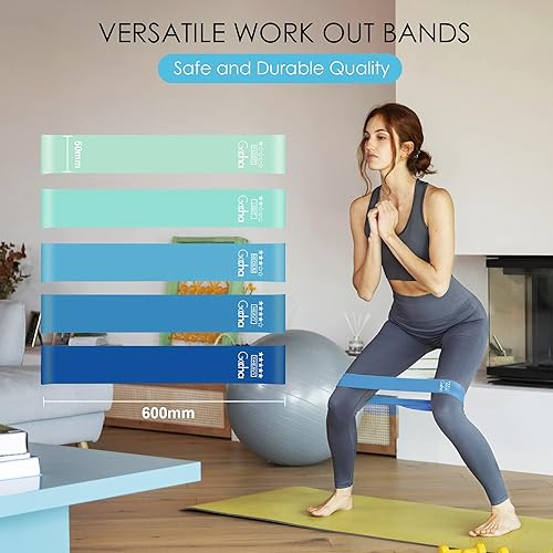 Miniatura 3 de GOCHA Gadgets Juego de bandas de resistencia 5 niveles de bucle de resistencia Bandas elásticas de fitness para ejercicio, gimnasio, yoga,