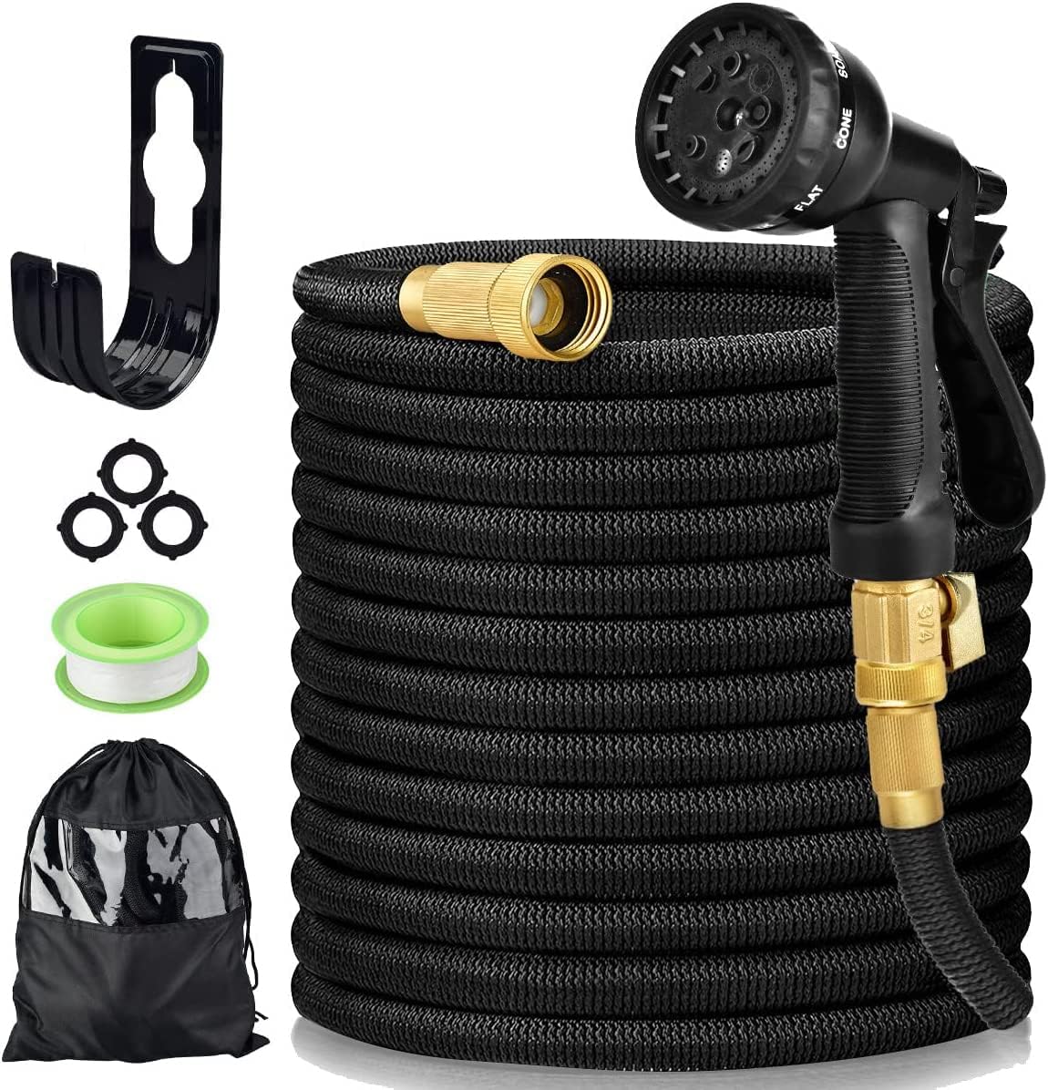 Garden Hose 100FT, Lightweight Kink Free Expandable Water Hose with 8