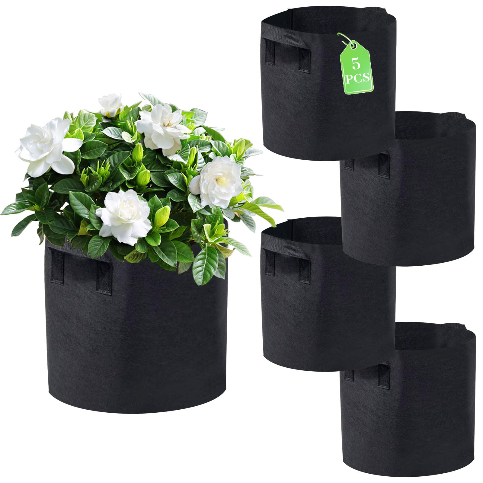 Pot Tissu Jardinage Sacs De Plantation LUMOOM - Lot De 10 Pots Tissu 4L - Pour Tomates, Pommes De Terre, Fraises - Réutilisables Jardinage Balcon Sac Tissu