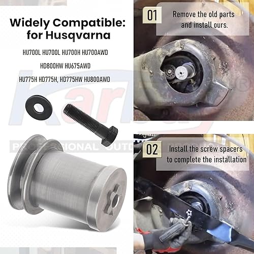 Miniatura 3 de Adaptador de cuchilla 581851501 para cortacésped Husqvarna HU800AWD HU775H HD775HW HD725E HD800HW HU675AWD, reemplaza 581098501 581851501