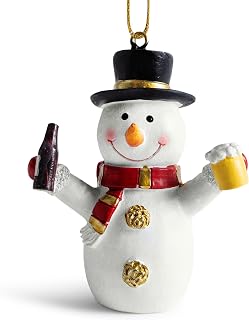 Funny Beer and Wine Lover Christmas Ornaments (Snowman Beer)