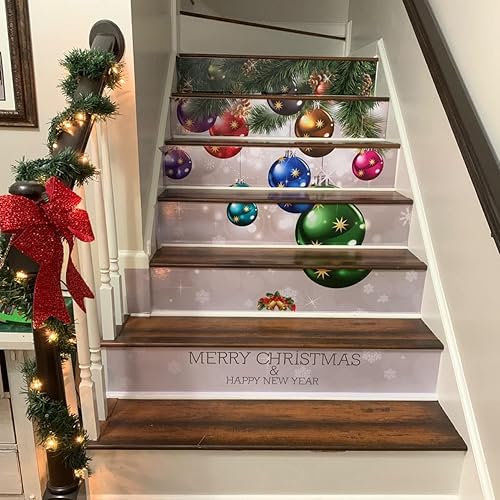Miniatura 4 de zhiyu&art decor Calcomanías 3D de Navidad para escaleras, 6 unidades, con cuentas de Navidad, elevadores de escaleras, calcomanías de vinilo