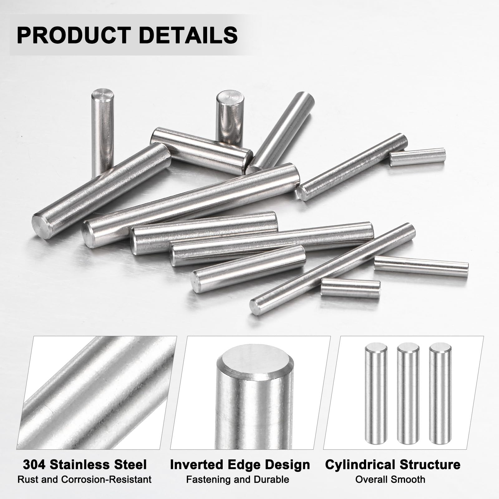 M METERXITY 40-Pack 4 x 18 mm Dowel Pin, 316 Stainless Steel Support Pin Fastener Elements for Metal Devices/Wooden Projects - Image 2