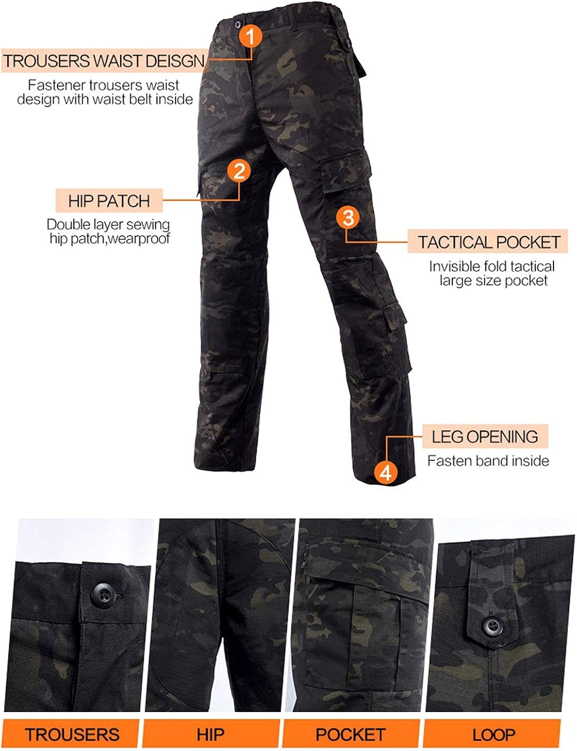 LANBAOSI Men's Tactical Jacket and Pants Military Camo Hunting ACU Uniform 2PC Set Army Multicam Apparel Suit: Clothing, Shoes & Jewelry