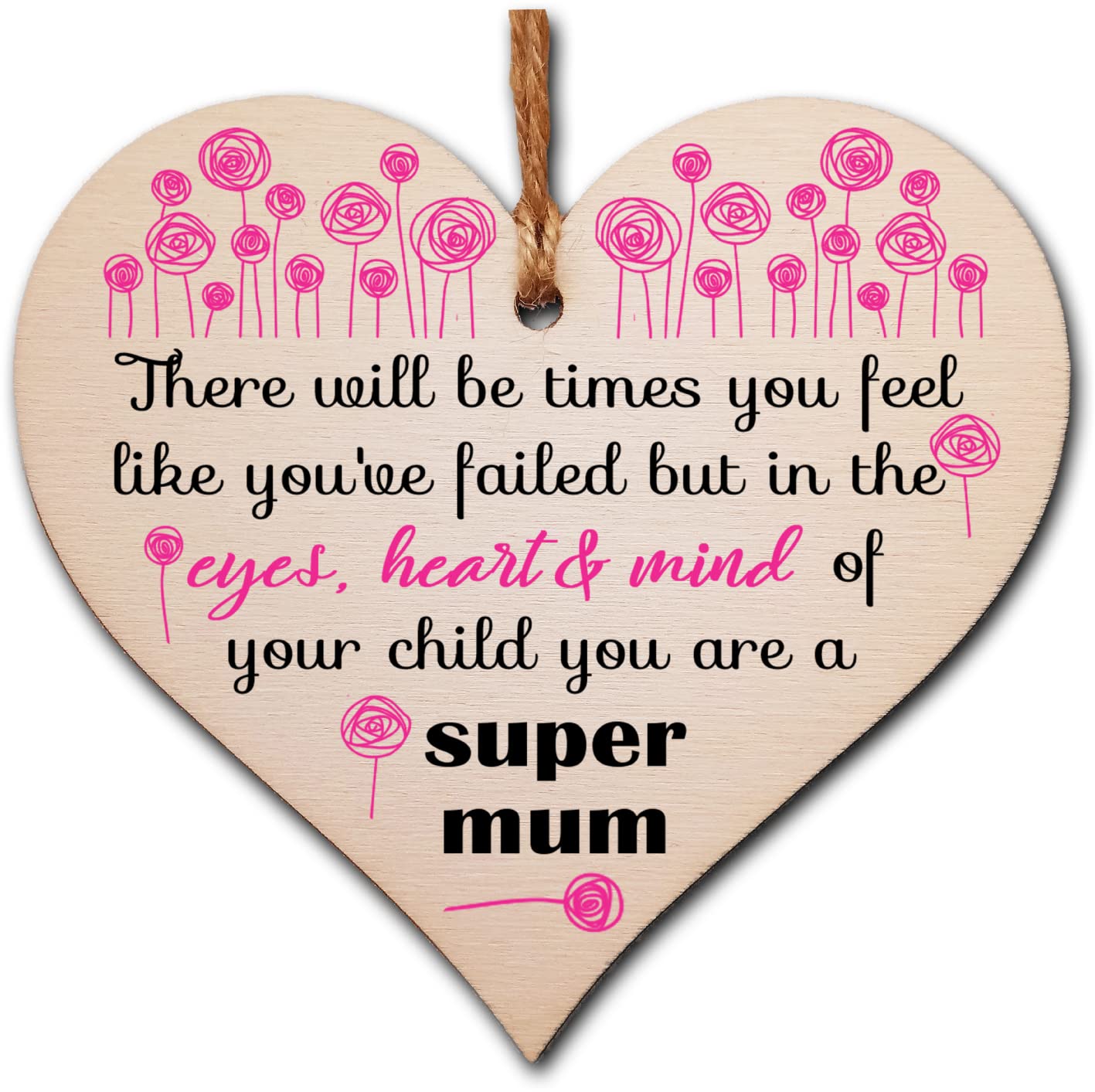 Gift In Can Multicolor Handmade Wooden Hanging Heart Plaque Gift For Mum Loving Thoughtful Present