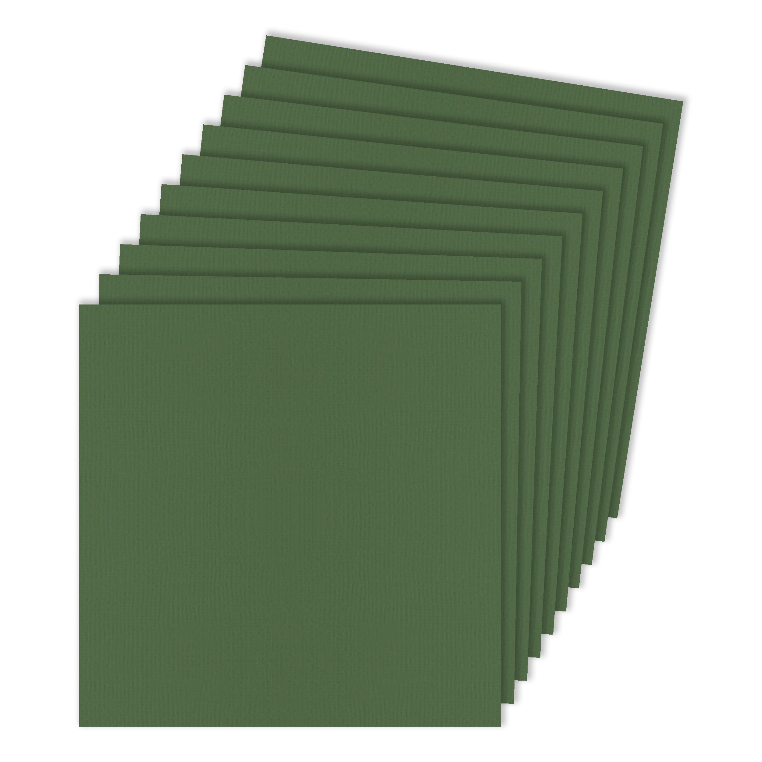 Craft Perfect Classic Cardstock - Weave Textured - 12" x 12" - 216gsm - Fern Green - 10 Sheets