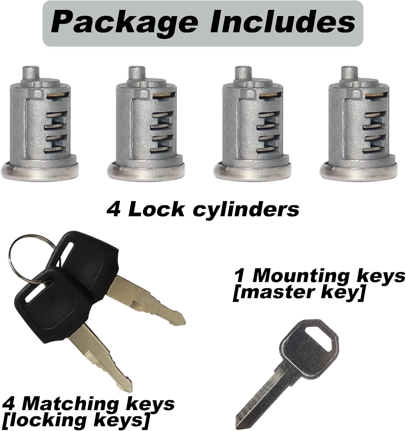 4 Pack Lock Cores for Yakima SKS Car Roof Rack System Components, Includes 4 Cylinders Cores, 4 Opening Keys and 1 Control Key (4 Pack) image 4