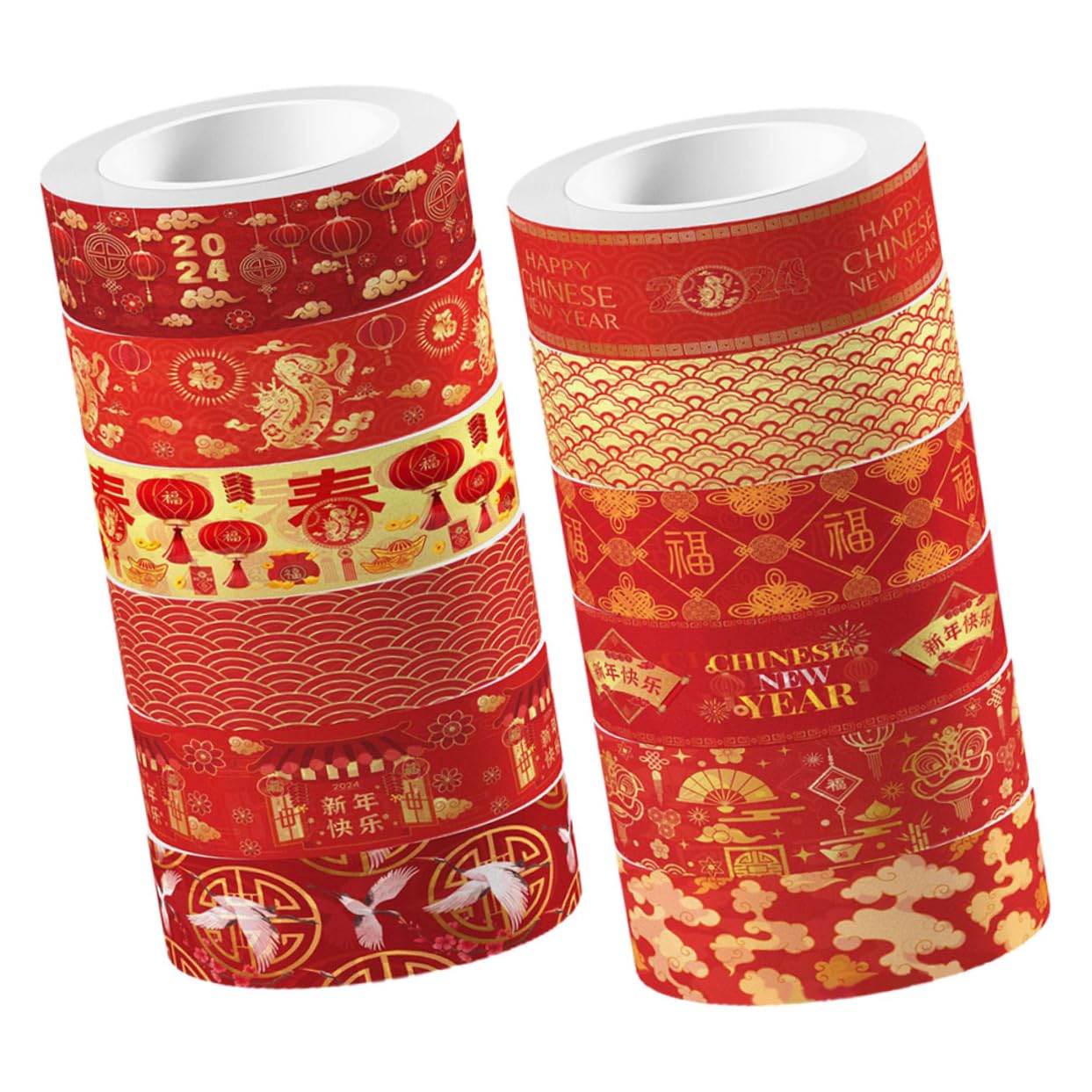 SHINEOFI 5 Set Nastro Washi Anno Del Drago Evidenziatore Nastro Adesivo Extra Largo Distributore Di Nastro Adesivo Per Mascheratura Nastro Del Diario Chiaro Neon Punto Colorful 12 * 5