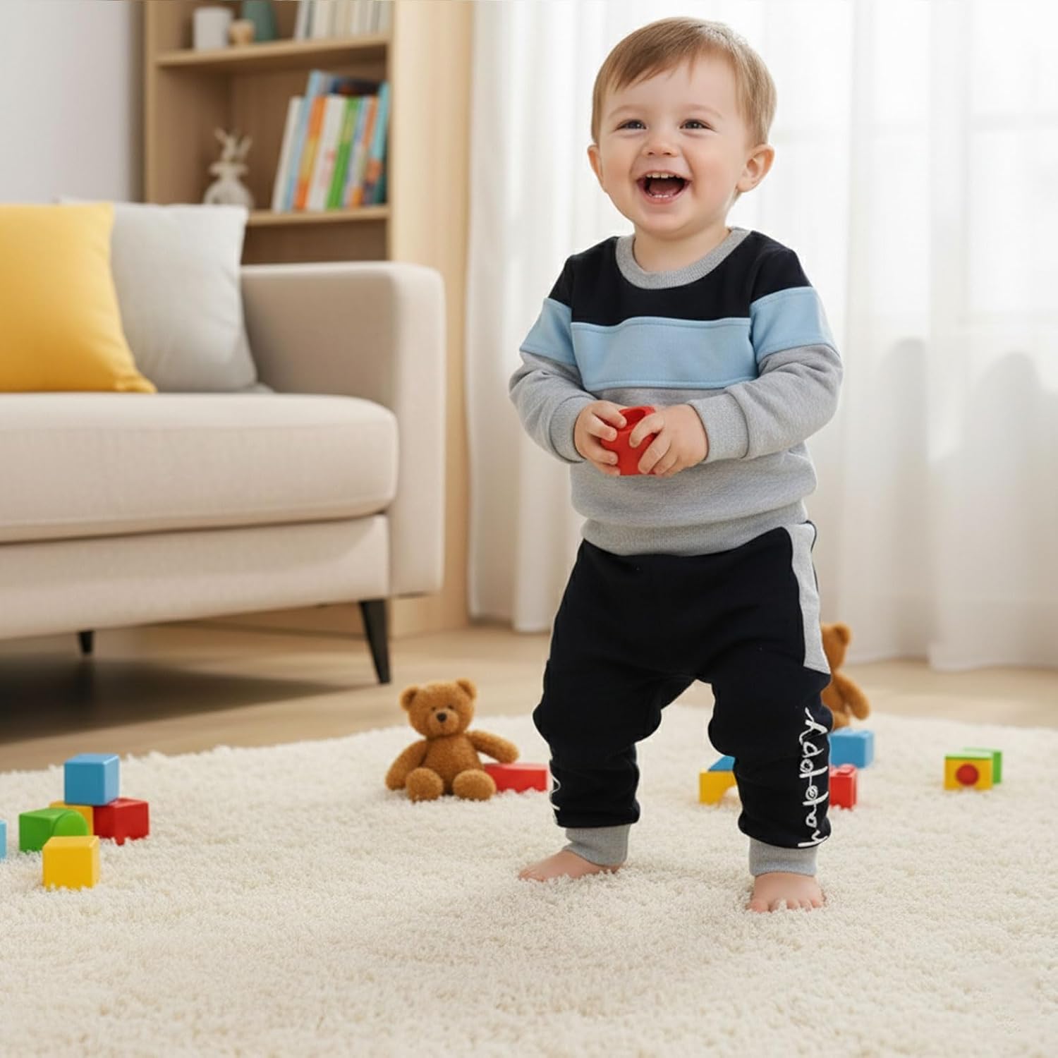 Baby Boy Clothes Toddler Infant Boys Fall Winter Outfit Long Sleeve Multi-Color Sweatshirt Pants Set 2 PCS - Image 2