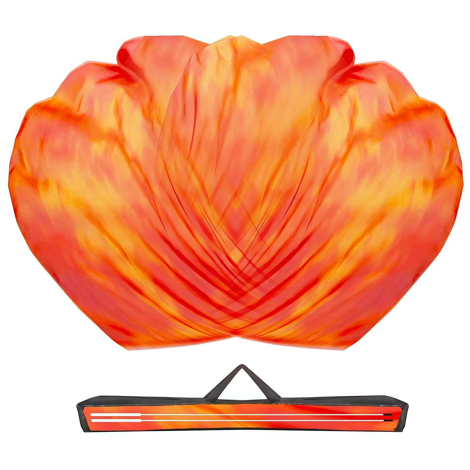 Lot De 4 Drapeaux De Culte De 140 Cm Avec Bâton Télescopique En Demi-cercle Pour Danse, église Pour Enfants, Adolescents Et Adultes (rouge Vif Transparent