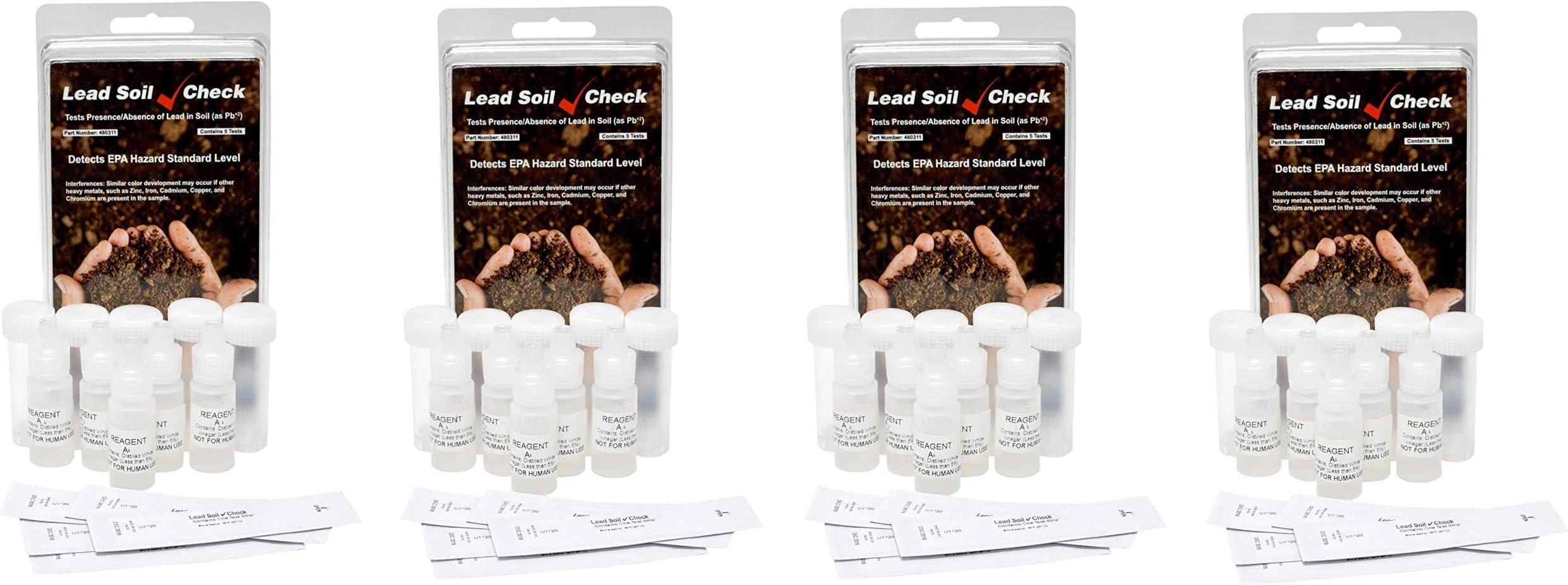 Industrial Test Systems SenSafe 480311 Lead Soil Test Strip, 0-400ppm Range, Five Tests (4)