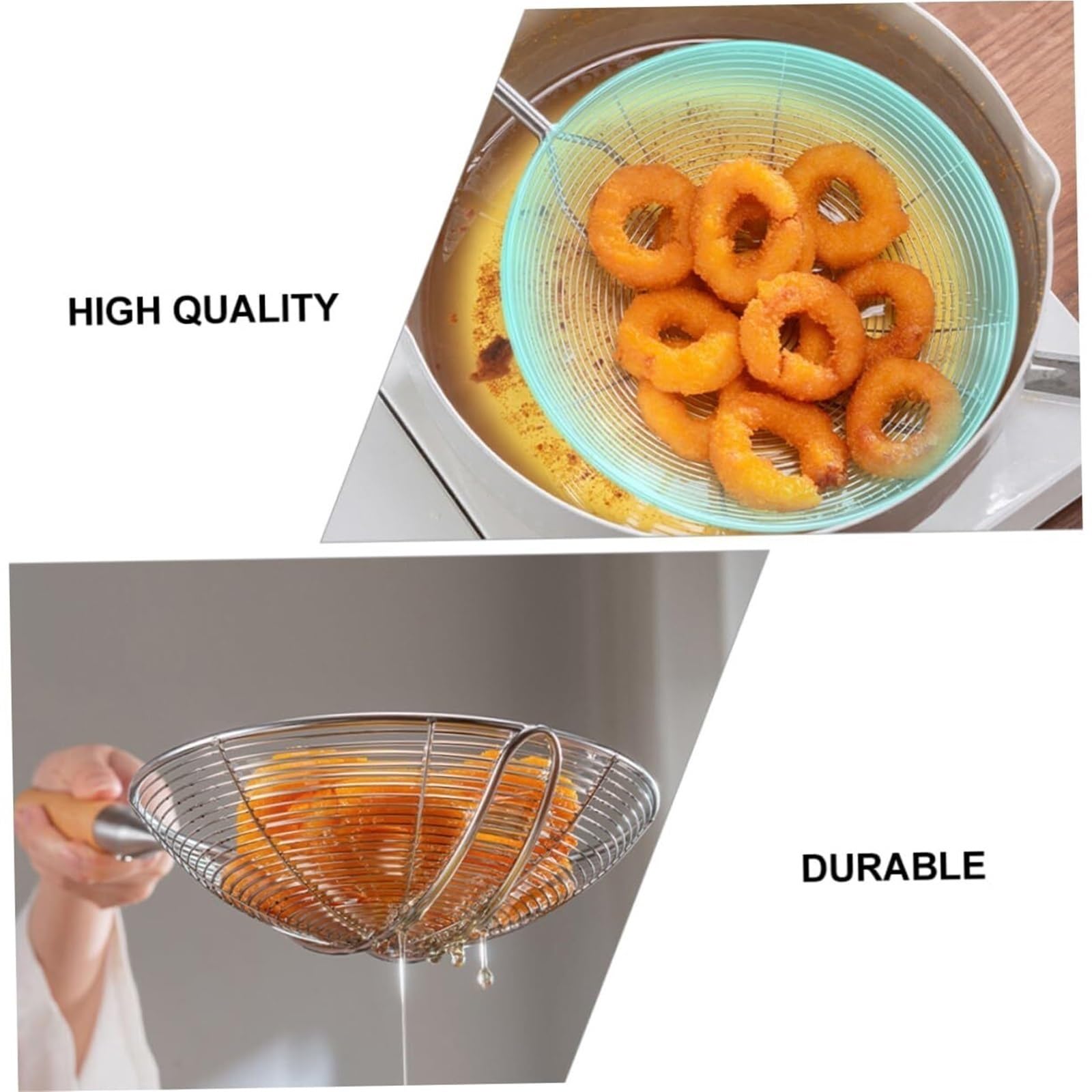 Sitko Durszlak Ze Stali Nierdzewnej Narzędzia Do Smażenia Frytek Durszlak Szczelinowy Narzędzia Gospodarstwa Domowego łyżka cedzakowa(20cm)