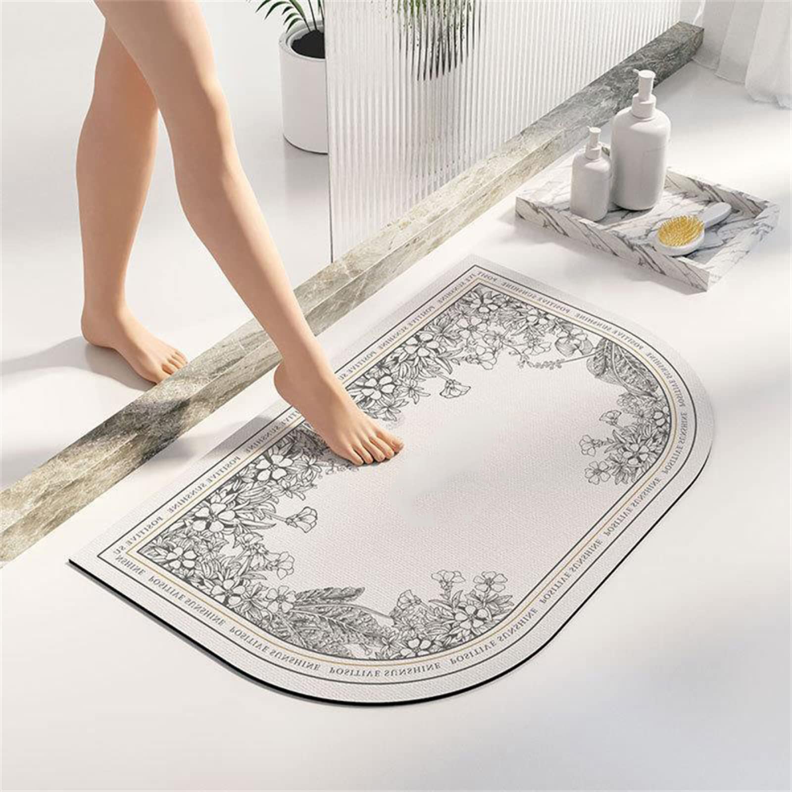 Badematte Rutschfest 40x60 Cm – Saugstarker Duschvorleger, Schnell Trocknend, Waschbar