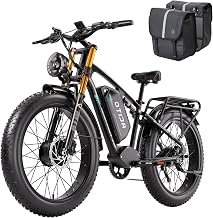 Peak 6000W Dual Motor Ebike for Adults 42MPH with 52V 30Ah Battery | Up to 100 mile range, 26"x4" Fat Tire Full Suspension Electric Bike with Hycraulic Brakes, Aluminum Frame Mountain E-Bike X2