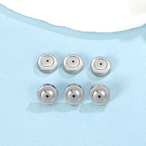 Miniatura 9 de Parte trasera de aretes de oro, parte trasera de aretes grandes  4 piezas de repuesto de aretes perforados de oro de 18 quilates para orejas caídas,