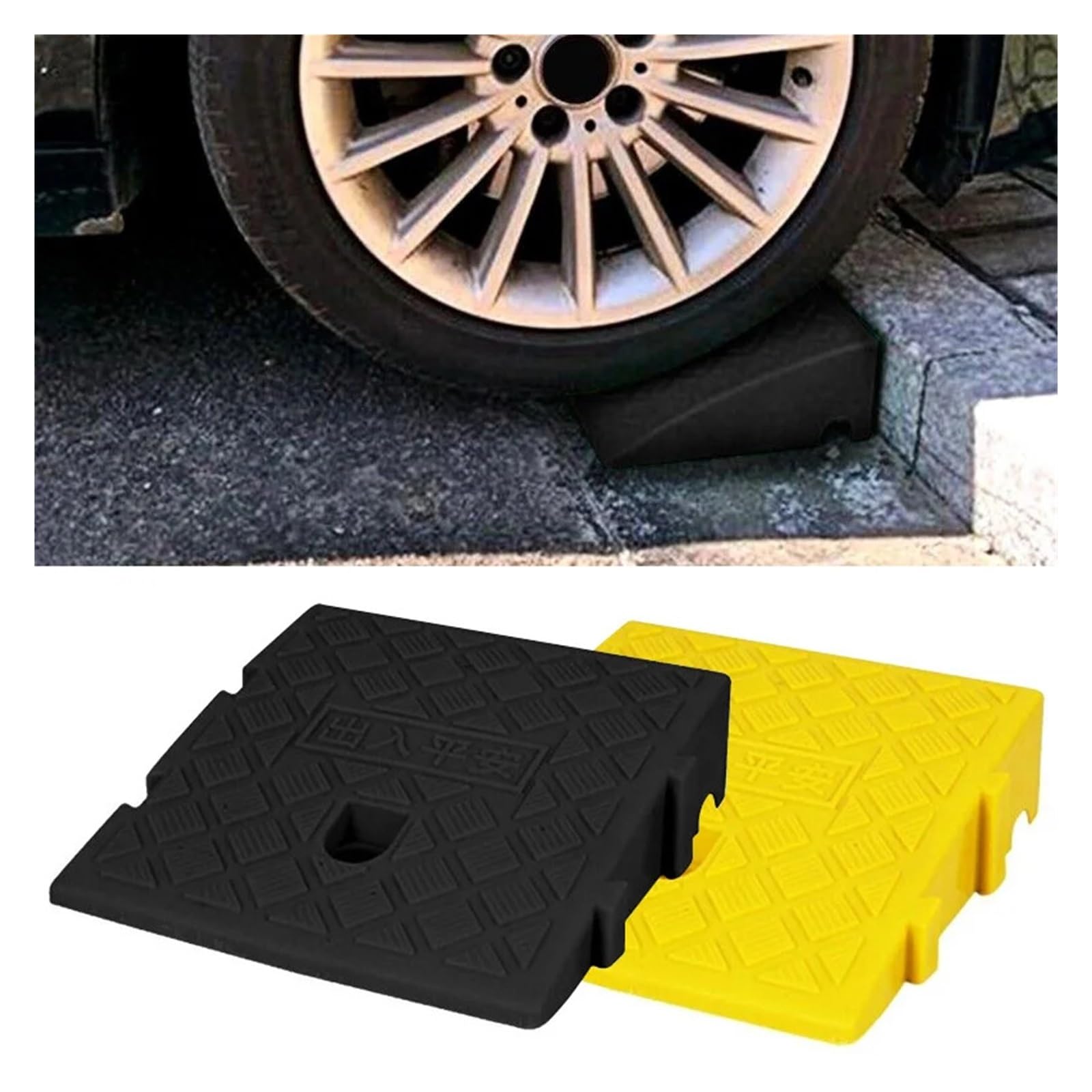 Rampa de Protección de Cable Almohadilla de rampa Pendiente Carretera plástico PVC, Amortiguador Triangular umbral Duradero, Reductor Velocidad(Black)
