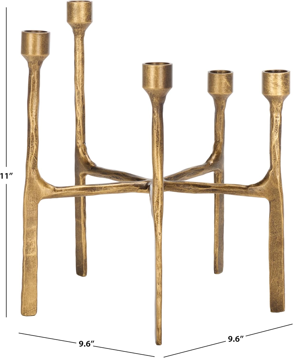 SAFAVIEH Home Collection Quyn Brass Tapered Candleholder Centerpiece