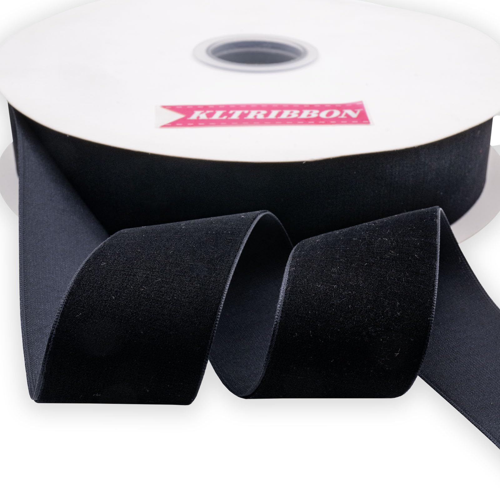 KLTRIBBON Nylon Velvet Ribbon Single Faced,1 1/2 Inch X 25Yards Spool (Black) โ image 1