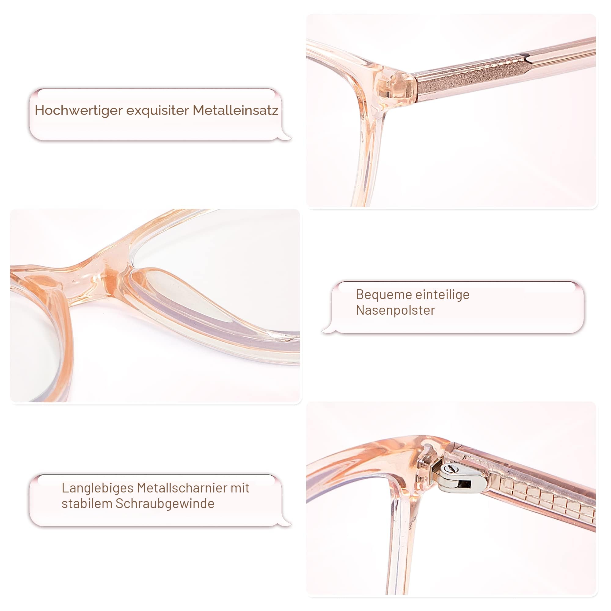 Madison Avenue Quadratische Vintage TR90 Blaulichtblockierende Lesebrille für Damen, Blendschutz/Augenbelastung Computer-Lesebrille, 53-16-140