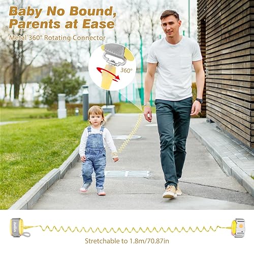 Miniatura 4 de Zooawa Correa para niños pequeños, arnés antipérdida de muñeca con bloqueo magnético, correa reflectante de seguridad para caminar para niños y