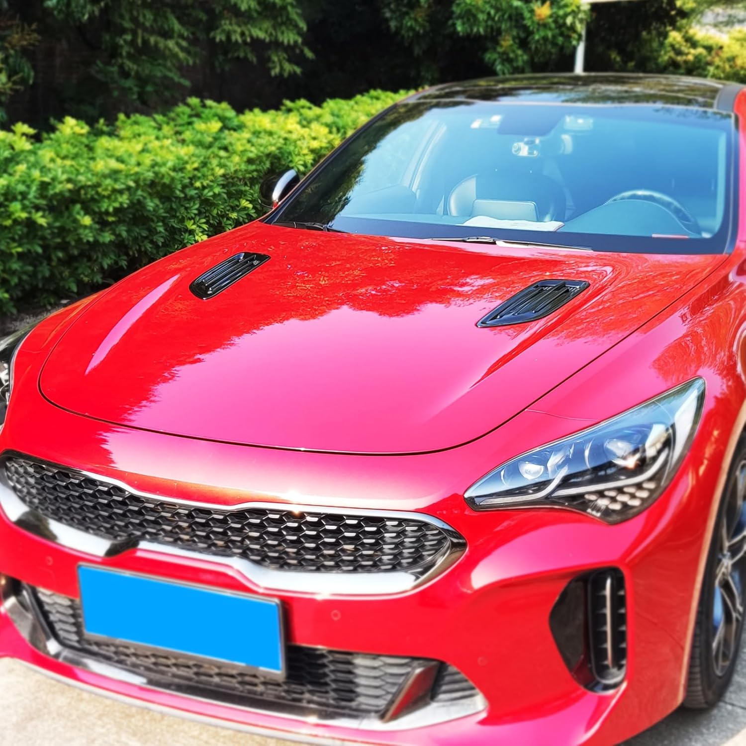 Glossy Black Style Car Air Flow Intake Cover,Air Flow Intake Hood Scoop Vent Cover Trim,Side Vent Bonnet Cover Compatible with Kia Stinger Accessories