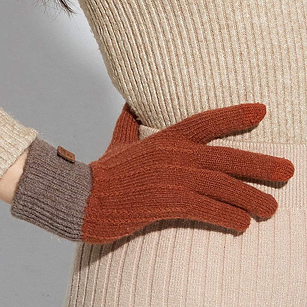 Unisex para Adultos Mujer Linda Juego Teléfono Móvil Mittens Soft Algodón Guantes de Algodón Tejido Pantalla Táctil Mittens Warm Plus Fluff Pantalla Táctil C/D