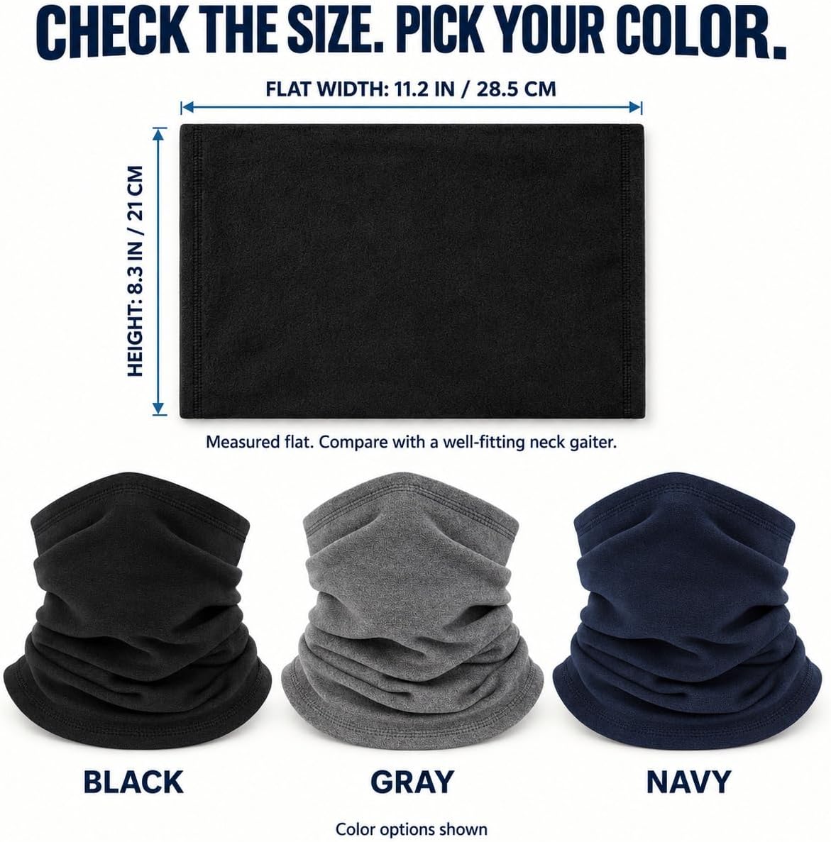 Kids Fleece Neck Warmer, Winter Neck Gaiter for Skiing & Snow Play