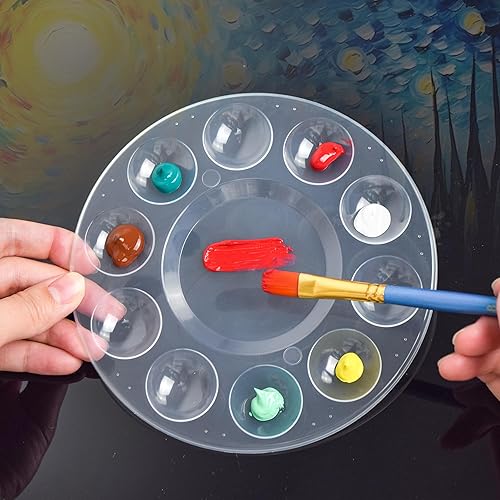 Miniatura 6 de WNATN Paleta de bandejas de pintura, 60 bandejas de pintura para niños, paleta de pintura de plástico o alumnos para pintar, manualidades, fiesta de