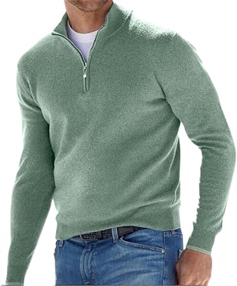 Mens 1/4 Zip Long Sleeve Fleece Running Workout Pullover Tops Sweatshirt Lightweight Mock Neck Comfort Sweatshirts