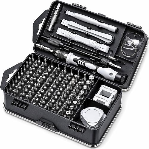 115-in-1 Precision Screwdriver Set for Electronics Repair, Magnetic Non-Slip Handle, Chrome Vanadium Steel Bits, Anti-Static Tools Kit with Storage Case for Phones, Laptops, PC, Watch & DIY Repair