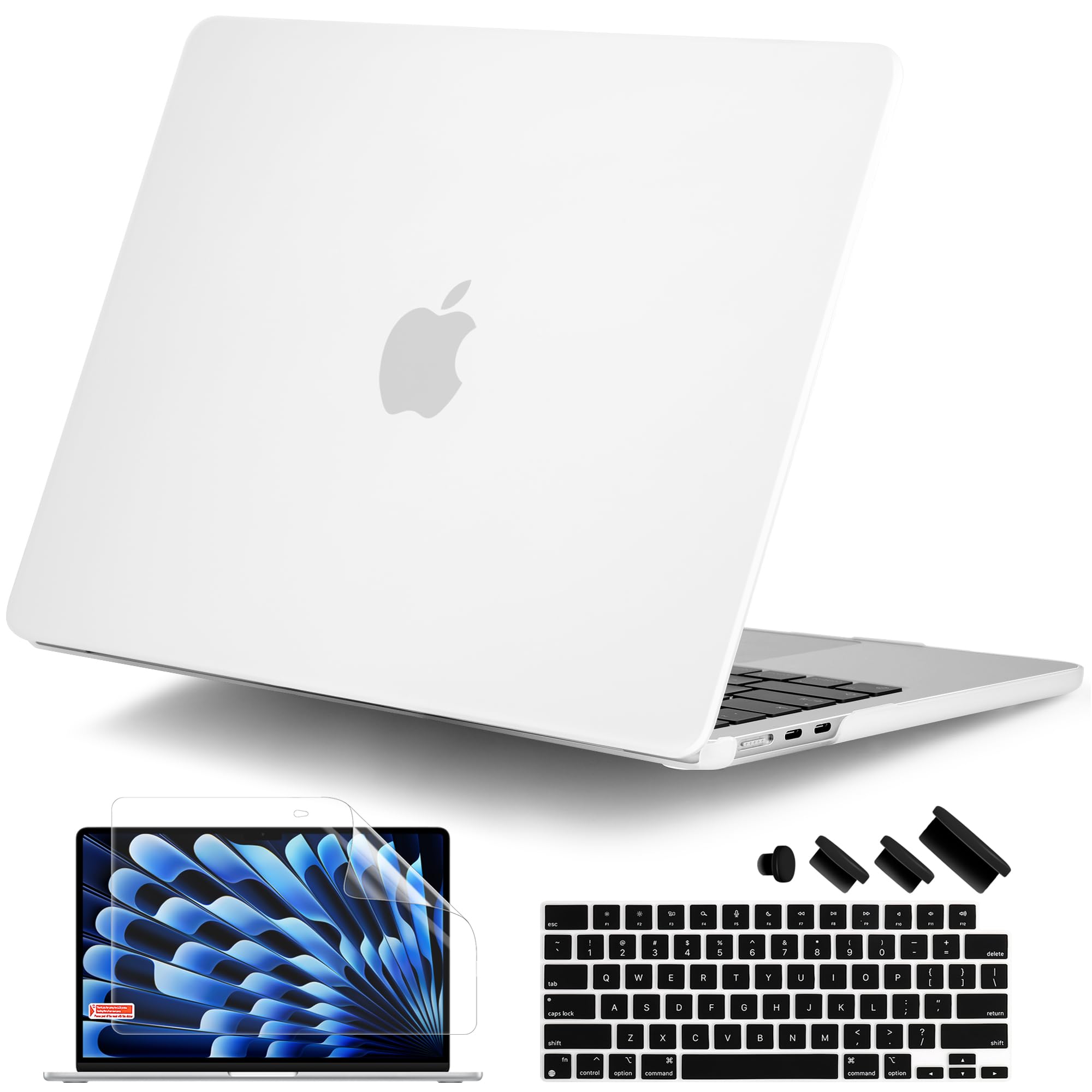 DONGKE for MacBook Air 15 Inch Case M5 M4 M3 M2 (2026-2023) A3448 A3241 A3114 A2941, Protective Hard Shell Cover Compatible with Touch ID & Liquid