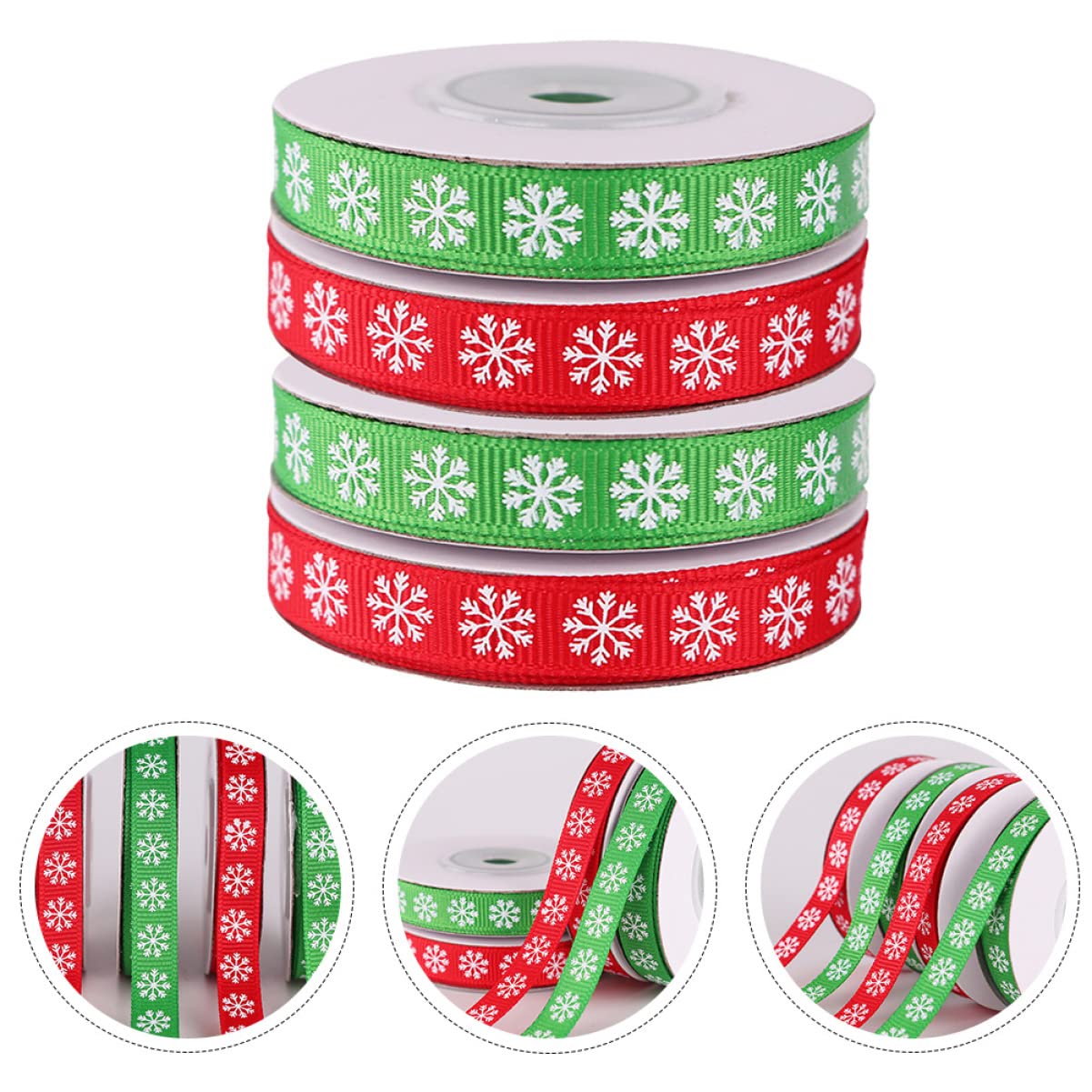Ciieeo 12rollen Weihnachtsdekoration Schleifenband Mit Schneeflocken-muster Für Und Partys Bastelbedarf Für Festliche Anlässe
