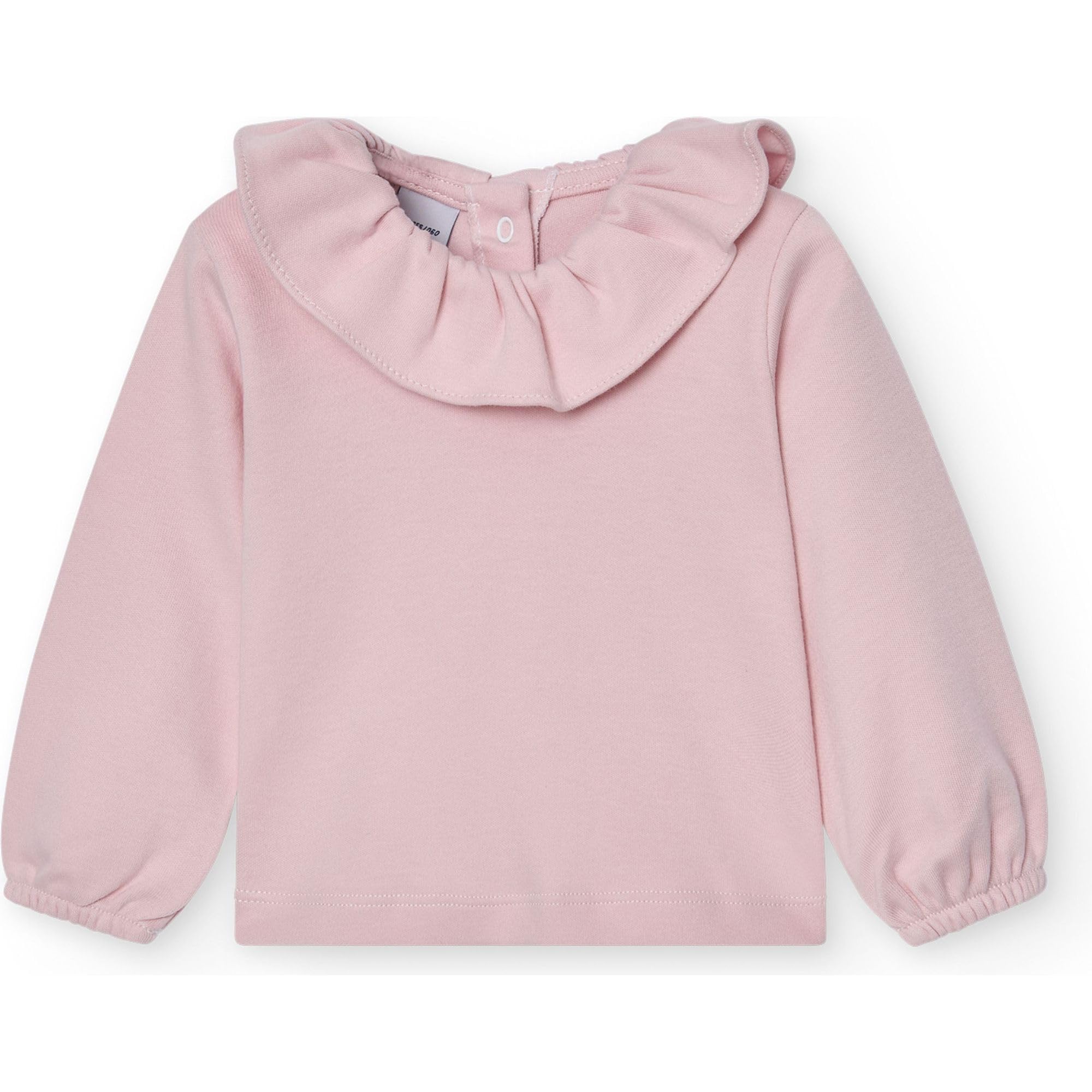 BABIDU Maglietta per Neonati e Bambini Piccoli, 100% Cotone, Manica Lunga con Colletto a Balze, Tessuto Morbido e Traspirante, Maglietta Invernale Basica, Abbigliamento Comodo per Neonati
