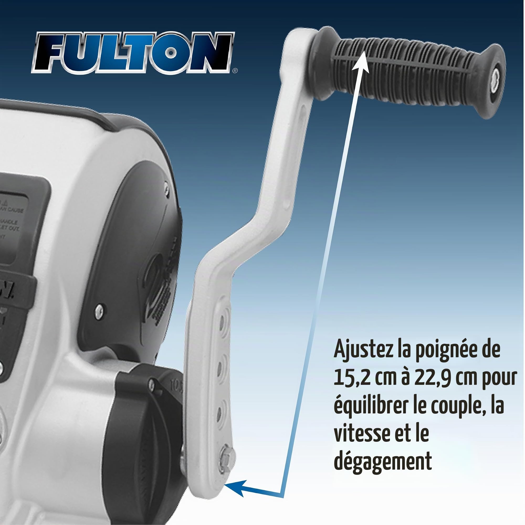 Fulton FW20000101 F2 Treuil à Vitesse Unique 2000, argenté et Noir, Longueur du Bateau – Pieds maximaux sans Poids