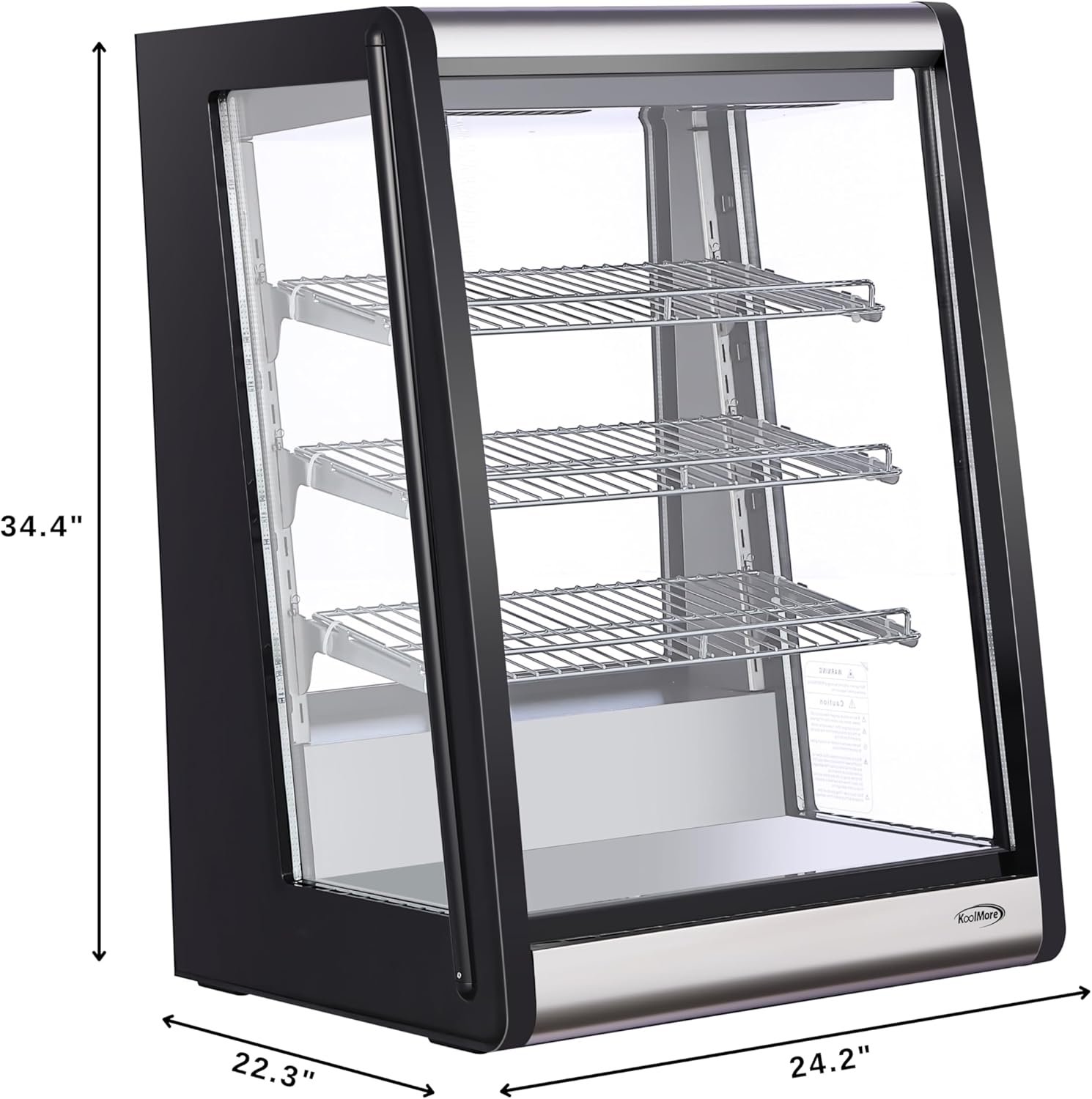KoolMore CDC-49-SS 24 in. 4 Tier Commercial Countertop Bakery Display Refrigerator in Stainless-Steel