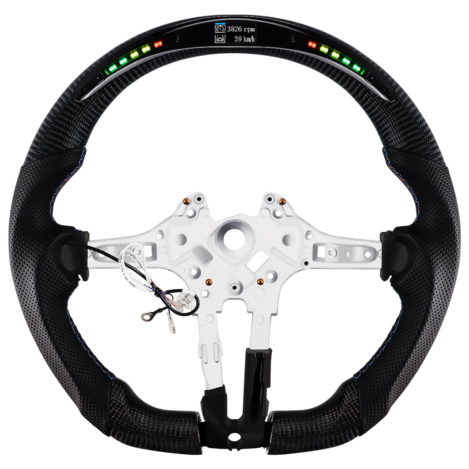 Carbonfaser-Lenkrad, LED-Schaltanzeige Lenkrad für BMW M Sportserie/M Performance Serie M3 F20 F22 F23 F45 F30 F31 F32 F33 F36 F87 M2 F80 M3 F82 F83 F15 F34 F20 F21 F25