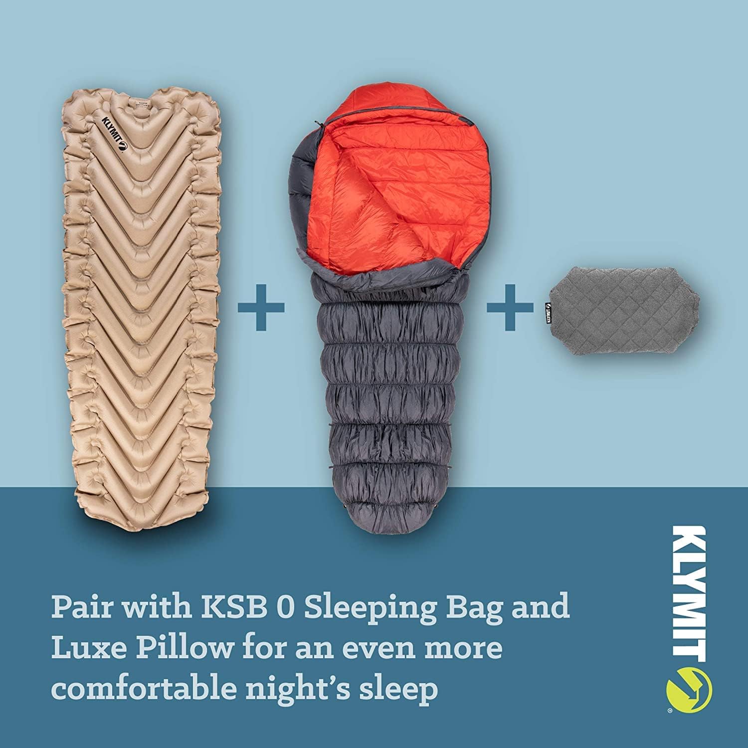 KLYMIT Static V Luxe SL, Sleeping Pad, Extra Wide, Best Comfort for Car Camping, Travel, and Backpacking