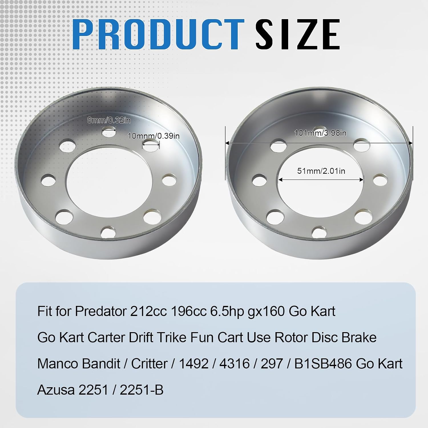 New 4 Inch Brake Drum Go Kart Parts for Go Kart Cart Car Mini Bike ATV Replaces for Yerf-Dog Manco Rotary