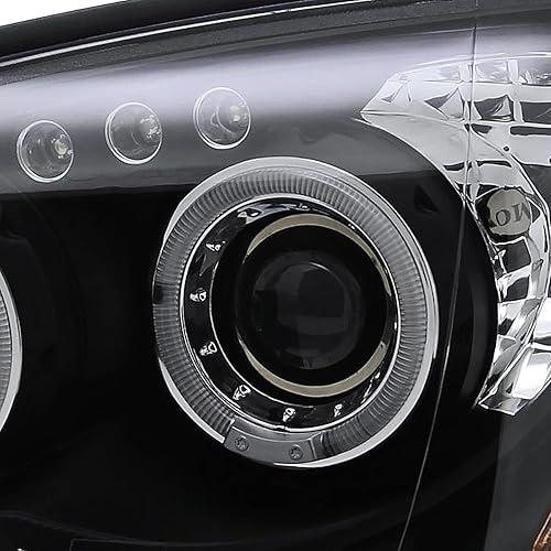 Miniatura 6 de Spec-D Tuning Faros delanteros de proyector de halo negros compatibles con Subaru Impreza 2004-2005 RSWRXOutbackSTI, par izquierdo + derecho