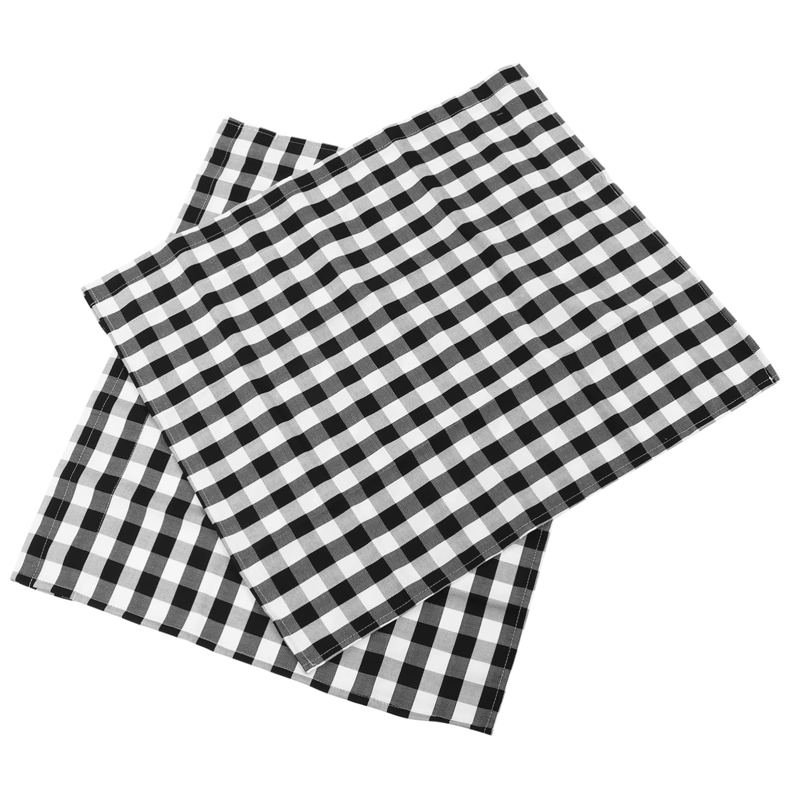 Cantonnière à carreaux noir et blanc rideau polyester petite fenêtre cuisine x2