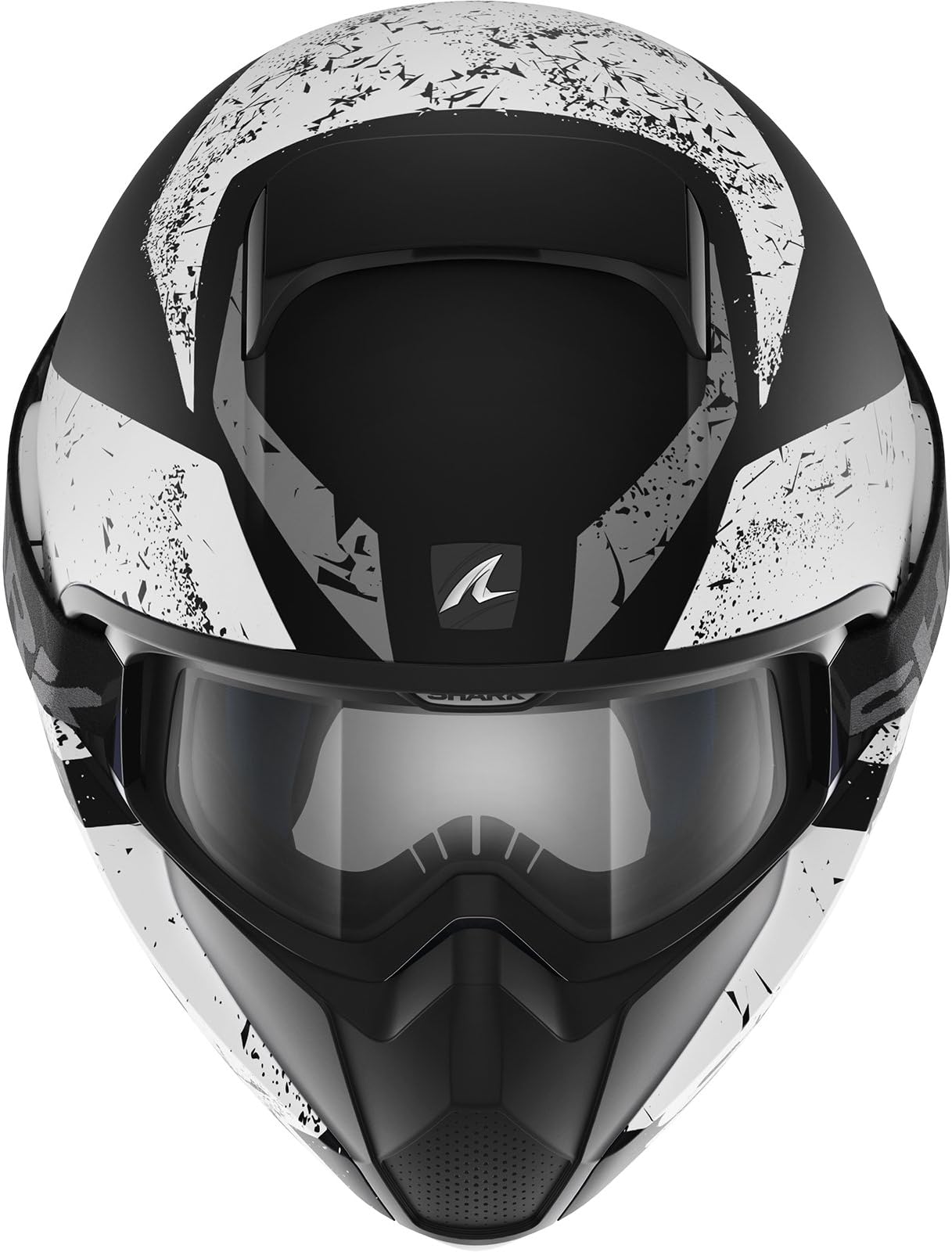Shark Vancore Braco KWK Matt Motorcycle Helmet, Black/White, Size XS