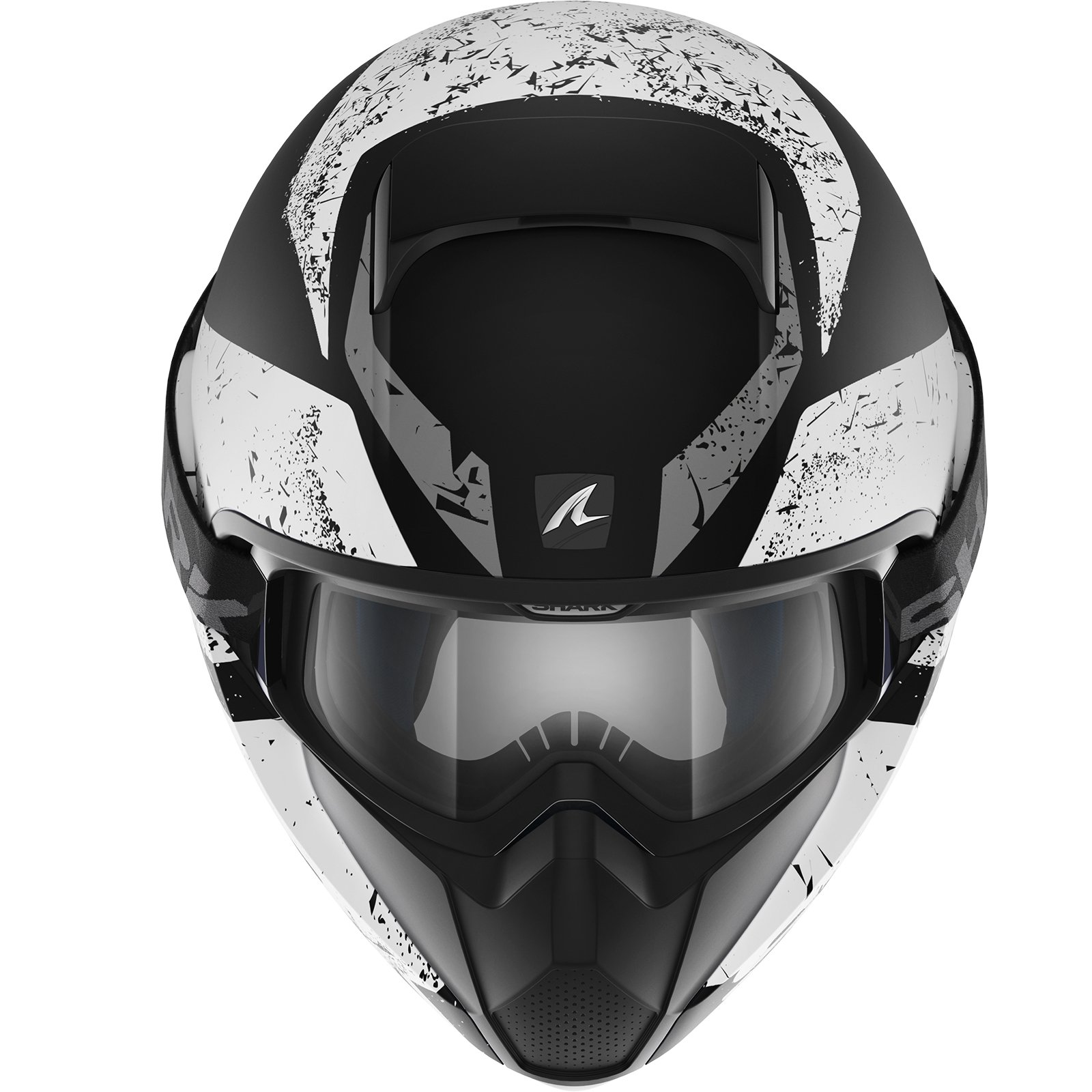 Shark Vancore Braco KWK Matt Motorcycle Helmet, Black/White, Size XS