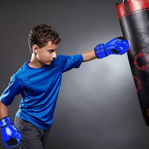 Miniatura 7 de Guantes de boxeo para niños, 6 onzas, 8 onzas, guantes de entrenamiento para jóvenes, niños y niñas, para saco de boxeo, kickboxing, Muay Thai, MMA,