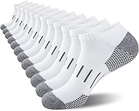 Heatuff Men's Athletic Ankle Socks 6-Pack: Moisture Wicking, Cushioned Arch Support for Running & Daily Wear