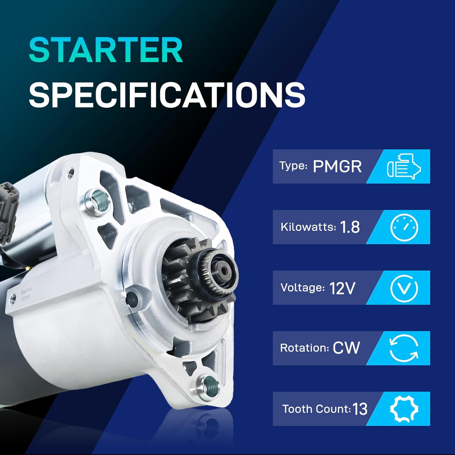 New Starter Compatible with 2005-2014 Nissan Frontier, 2005-2014 Nissan Xterra, 2005-2012 Pathfinder, 2009 2010 2011 2012 Suzuki Equator, 4.0L 12V 1.8KW 17942N 23300EA200 31100-82Z10 SMT0260