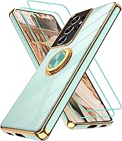 Vista 159 de Gritup Funda para Samsung Galaxy A14 5G: Funda para Samsung A14 2 piezas, protector de pantalla, soporte de anillo de rotación de 360°, soporte